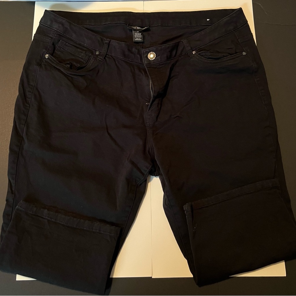 Lane Bryant Black Jean Pedal Pushers - Size 22.